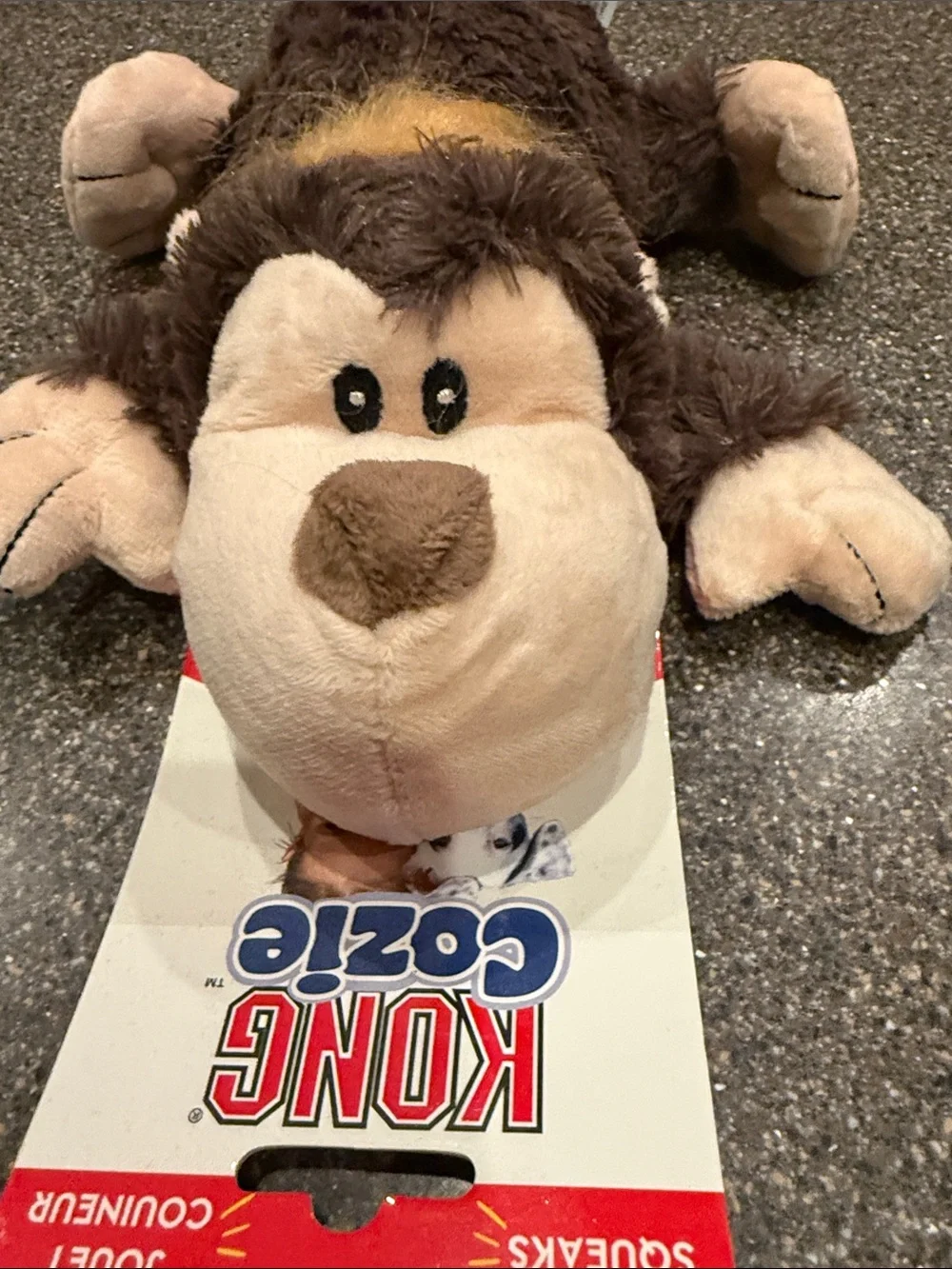 KONG Plush Monkey Dog Toy — Brown/Tan